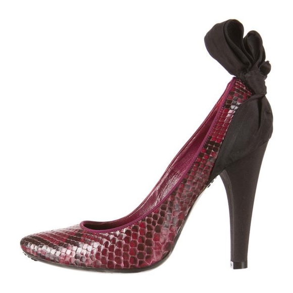 Marc Jacobs Burgundy Snakeskin Pumps - Picture 1 of 8
